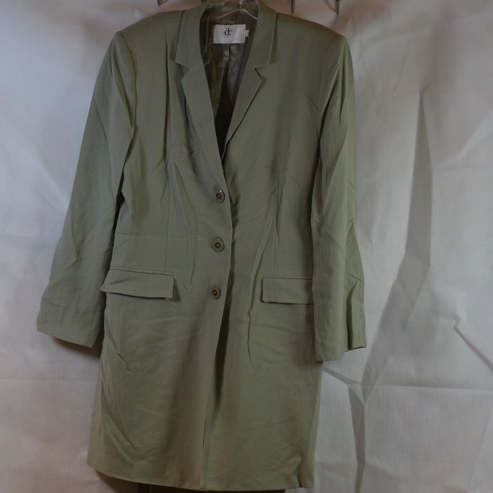 DC Devonshire Cream Green Blazer SZ 16 100% Wool